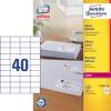 Laseretiket Avery 52,5X29,7mm 40/ark 100ark/pak L7184