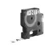 Labeltape&nbsp;DYMO&nbsp;D1 polyester 12mm&nbsp;sort&nbsp;p&aring;&nbsp;hvid 