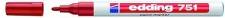 Paint marker Edding 751 permanent r&oslash;d rund spids 1-2mm