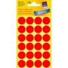 Etiket&nbsp;Avery&nbsp;neon&nbsp;r&oslash;d&nbsp;&Oslash;18mm 3172&nbsp;96stk/pak 