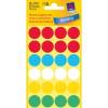 Etiket Avery ass. farver &Oslash;18mm 3089 96stk/pak