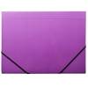 Kartonmappe&nbsp;Q-Line&nbsp;A4&nbsp;lilla m/3&nbsp;klapper&nbsp;&&nbsp;elastik&nbsp;blank 