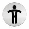 Pictogram m/symbol WC herrer metal Ø83 mm