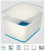 Opbevaringsboks MyBox L hvid/blå Mål: 318x198x385mm