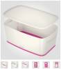 Opbevaringsboks MyBox S hvid/pink Mål: 318x128x191mm