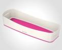 Opbevaringsbakke MyBox Lang hvid/pink Mål: 307x56x105mm