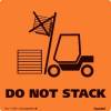 Etiketter ''Do not stack'' orange/sort, 100x100 mm.