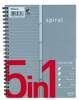 Kollegieblok Bantex m/spiral A5 5in1 linjeret 