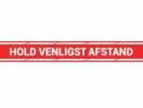 Gulvetiket rød 10x70cm Hold venligst afstand