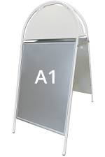 Gadeskilt rustfri alu hvid A1 594x841 cm plakatformat