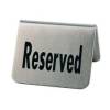 Bordskilt "Reserved" rustfrit stål/sort   2 stk