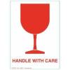 Etiket m/tekst Handle with care 120x86mm m/500 stk