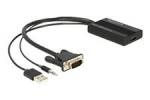 Adapter VGA han til HDMI hun med audio