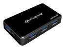 USB Hub 4-port Transcend USB 3,0 Sort