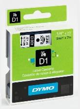 Prægetape D1 sort/hvid 6 mm x 7 m 43613 Dymo