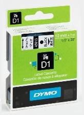 Prægetape D1 sort/hvid 12 mm x 7 m 45013 Dymo