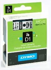 Prægetape D1 sort/hvid 19 mm x 7 m 45803 Dymo