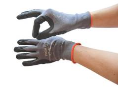 Fingerdyppet nitrilhandske, THOR Flex, 6, sort, polyester/nitril, lycra overhånd