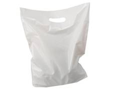 Bærepose plastik hvid 40my 375x450/50mm 500stk/krt