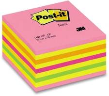 Blok Post-it Notes 2028NP 76x76 mm Kubus neon pink