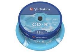 CD-R Verbatim* 80 min pk/25 stk 52x 700 MB inkl. afg.