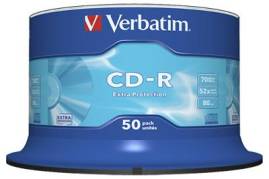 CD-R Verbatim* 80 min pk/50 stk 52x 700 MB inkl. afg.