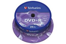 DVD+R Verbatim* 4.7GB 16x m/25 stk 120 min inkl. afgift