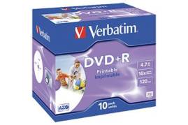 DVD+R Verbatim* printbar m/10 stk 4.7 GB 16x inkl. afgift