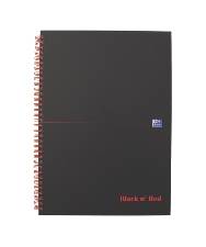 Notesbog Oxford Black n´Red A4 kvad indbundet 192 blade