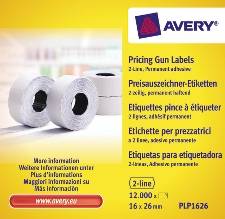 Prisetiketter Avery 26x16mm perm.klæb hvid 2 linje