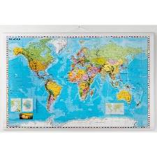 Plakat verdenskort lamineret 137 x 89 cm