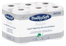 Toiletpapir Bulkysoft 2-lags hvid 9cmx24m 200ark 96rul/kar