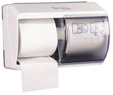 Dispenser t/toiletpapir 2 rul transparent front