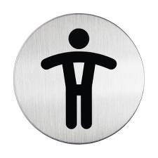 Pictogram m/symbol WC herrer metal Ø83 mm