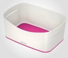Opbevaringsbakke MyBox hvid/pink Mål: 246x98x160mm