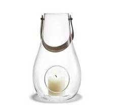 Lanterne Holmegaard DWL H29 cm klar glas og læderhank
