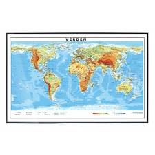 Kort Verden fysisk u/flag 100x63cm sort ramme