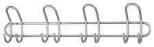 Knagerække med 4 dobbeltkroge metalgrå 