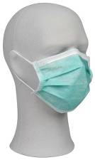 Ansigtsmaske med øreelastikker 3-lags grøn PP/PE/spandex