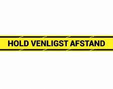 Gulvetiket gul 10x70cm Hold venligst afstand