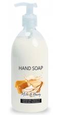 Sæbe m/pumpe flydende 500 ml mild m/ duft af milk & honey 