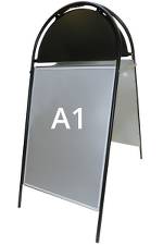 Gadeskilt rustfri alu sort A1 594x841 cm plakatformat