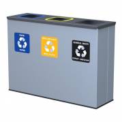 Affaldssortering med 3 rum til 60 literssække m/ inderspande