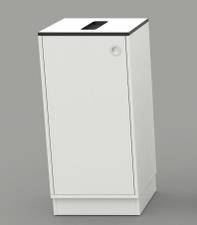 Affaldssortering Cube Quadro 1 rum bred i hvid