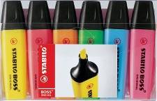 Tekstmarker 6 ass 5 mm Stabilo Boss pastelfarver 