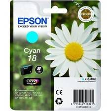 Blæk Epson cyan T1802 180 s. v/5% dækning