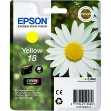 Blæk Epson gul T1804 180 s. v/5% dækning