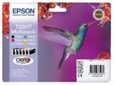 Blækpatroner Epson T0807 6 farver. Claria multipack
