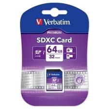 Verbatim 64GB Class 10 SDXC hukommelseskort