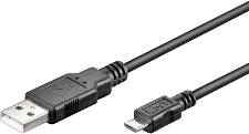 Kabel USB-A han til Micro USB MicroConnect 0,6 meter, sort